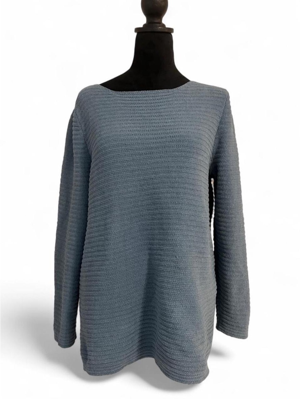 J. Jill Ribbed Scoop Neck Sweater in Slate Blue